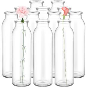 Jspupifip 12 مجموعة من المزهريات الزجاجية الشفافة، مزهرية صغيرة شفافة مزخرفة لقطع ديكور المنزل، ديكور طاولة المكتب، حفل زفاف، مظهر عتيق 5.2 بوصة in Kuwait