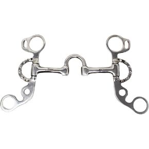CHALLENGER Western 5" Mouth Low Port Swivel Mouth Short Cheek Horse Correction Bit 35668B