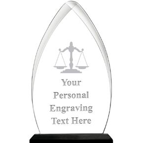 Scales of Justice Acrylic Award, 6.75" H Personalized Scales of Justice Award with Custom Engraving Prime