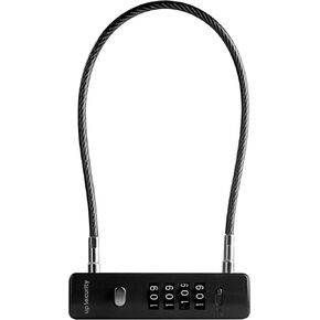 Cable Lock with Combination Lock, Storage Containers and Outdoor Gear, Helmet Scooter Bike Locks, Heavy Duty Anti Theft, Combo Gate Locks for Fence Locker (Black, 12-inch (30cm) Cable)