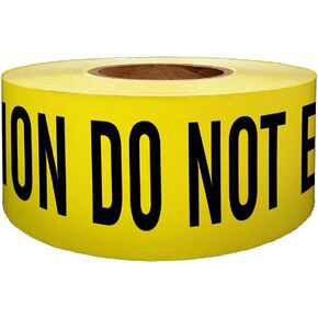 Presco Economy Printed Barricade Tape: 3 in. x 1000 ft. (Yellow with Black "CAUTION DO NOT ENTER" printing)