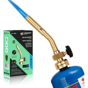Propane Torch Head Solid Brass Mini Soldering Torch Gun with Precise Pencil Flame Manual Ignition MAPP MAP Gas Torch Fuel on Propane Blowtorch for Welding Wood Work Brazing Torch Lighter Kit