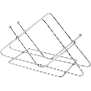 Metal Napkin Triangular Holder for Kitchen Table - Stainless Steel Chrome Napkins Holder Basic Style - Standard Kitchen Napkin Holder