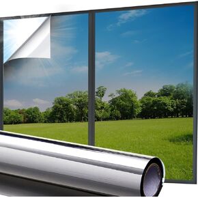 Coavas One Way Window Film：Sun Blocking Heat Control Window Tint for Home Anti UV Reflective Window Film Non-Adhesive Static Cling Mirror Window Privacy Film See Out Not in
