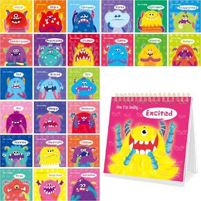 Emotions Flip Chart, 25 Different Moods with Coping Skills-Learn to Identify Various Moods, Real Person Feelings Flipbook for Kids with Autism, ADHD -Educational Tools for Therapy, Classroom, Home Use