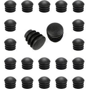 14mm Round Insert Chair Leg Glide Protectors Furniture Finishing Dome Shaped Plug Black for Table Chair Shelf Insert Finishing Plug 50 pcs