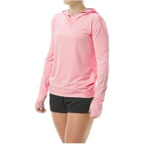 TYR Women's Long Sleeve Sun Protection Performance Hoodie Shirt UPF 50+