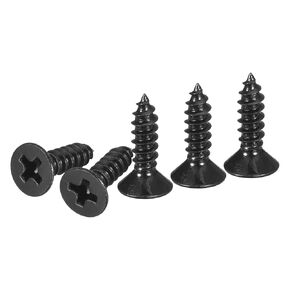 50Pcs #6x1/2" Flat Head Wood Screws, 304 Stainless Steel Phillips Self Tapping Screws - Good for Woodworking, Furniture - Black