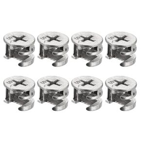 HARFINGTON Furniture Cam Lock Nut, 8pcs 15x13.5mm Joint Connector Locking Nuts Furniture Connecting Cam Fittings