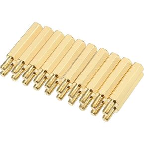 uxcell 20pcs M3 20+6mm Female Male Thread Brass Hex Standoff Spacer Screws PCB Pillar