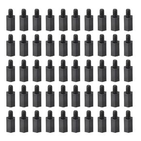 YOKIVE 75 Pcs M4 Standoff Screws, Nylon Hex PCB Standoffs with High Insulation Effect, Keep Height Consistent, Great for Motherboard (Black, 10mm+6mm)