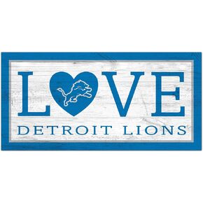 NFL Detroit Lions Unisex Detroit Lions Love sign, Team Color, 6 x 12