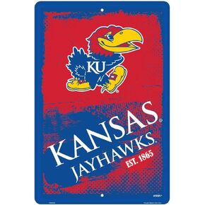 Hangtime Kansas University - Kansas Jayhawks 12 x 16 Grunge Parking Sign