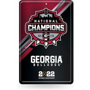 Rico Industries NCAA Georgia Bulldogs 2021-22 CFP National Champions Large Metal Sign