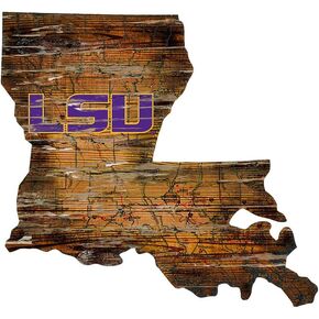 Fan Creations NCAA LSU Tigers Unisex LSU Mini Roadmap State Sign, Team Color, 12 inch