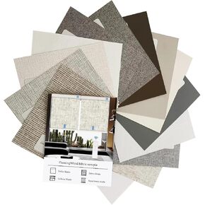 Room Darkening Blackout Roller Shade:FlamingWind Customize Fire Retardant Blind with Valance Corded Shade for Home,Office，Bedroom,French Door UV & Privacy Protection (Fabric Sample)
