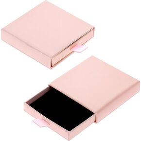 2 Pack Square Jewelry Gift Boxes Cardboard Jewelry Box with Lids Necklace Boxes for Jewelry Gift Small Gift Boxes Pendant Storage Case for Bracelets Necklaces Earrings Ring Jewelry Gift(Pink)