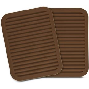 Trivets for Hot Dishes, Versatile Silicone Trivet Hot Pad for Kitchen, Dish Mat and Pot Holder for Counter, Heat Resistant Mat for Tabletop, Trivets for Hot Pots and Pans Set 2 Yellow
