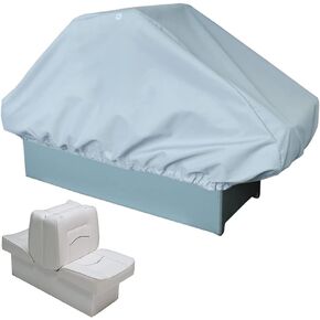 Boat Lounge Seat Cover Waterproof Dustproof Folding Back to Back Deluxe Series Bucket Style Lounge Boat Seats Cover Protector Patio Outdoor Boat Seat Covers (NOT Included Boat Seats) (Grey)