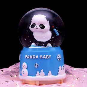 Snow Globe for Girls, Mermaid Snow Globe with Automatic Snowflake Colorful Lights,Perfect Birthday Christmas for 5 6 7 8 9 10 11 12 Year Old Girls (Purple)