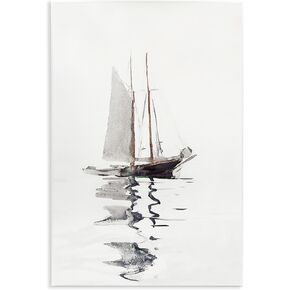Stupell Industries Tranquil Sailboat Vessel Floating Lone Ocean Reflection, Design by Lettered and Lined