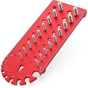 KKUYT 18 مواصفات مدقق خيط الصواميل والمسمار، مدقق خيط سبائك الألومنيوم، حجم المسمار ومقياس الخيط بأحجام مترية وقياسية، مقياس درجة الخيط المثبت على الحائط لمعرف الصواميل والمسمار in Kuwait