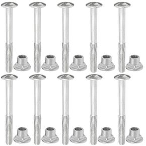 10 Sets Anti Theft Bolt and Nut Accessories Kit M6x60mm Stainless Steel Tamper Proof Nut Unidirectional Dismantling Screw for U Channel Columns