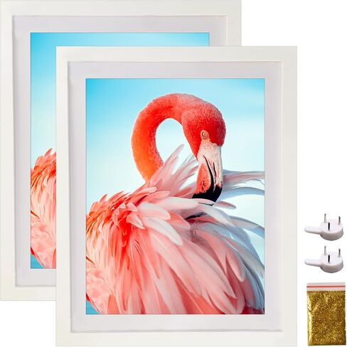 12x16 Wood Picture Frame Set of 2 Diamond Painting Frame 30x40cm Display 12x16in / 30x40 cm Without Mat or 10x14 in/ 25x35cm with Mat Diamond Art Frame 12 x 16 Poster Photo Gallery Wall Frame - White in Saudi Arabia
