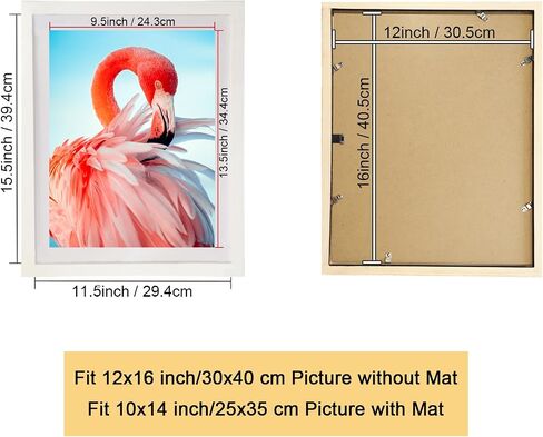 12x16 Wood Picture Frame Set of 2 Diamond Painting Frame 30x40cm Display 12x16in / 30x40 cm Without Mat or 10x14 in/ 25x35cm with Mat Diamond Art Frame 12 x 16 Poster Photo Gallery Wall Frame - White in Saudi Arabia