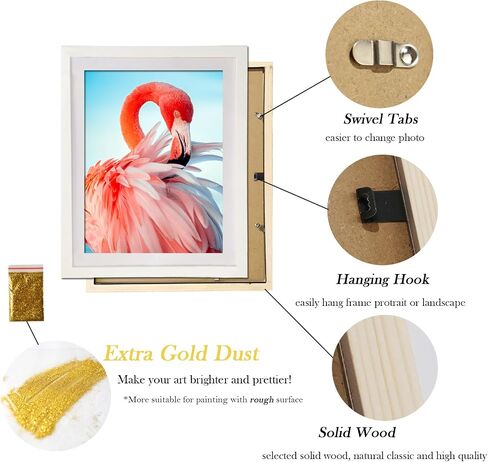 12x16 Wood Picture Frame Set of 2 Diamond Painting Frame 30x40cm Display 12x16in / 30x40 cm Without Mat or 10x14 in/ 25x35cm with Mat Diamond Art Frame 12 x 16 Poster Photo Gallery Wall Frame - White in Saudi Arabia