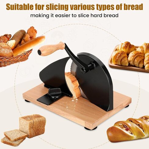 Classic Manual Bread Slicer,Manual Bread Slicer,Classic Hand Crank Home Bread Slicer,Manual Bread Slicer With Hand Crank,Manual Bread Slicer For Homemade Bread,Manual Rotary Bread Slicer(black) in Kuwait