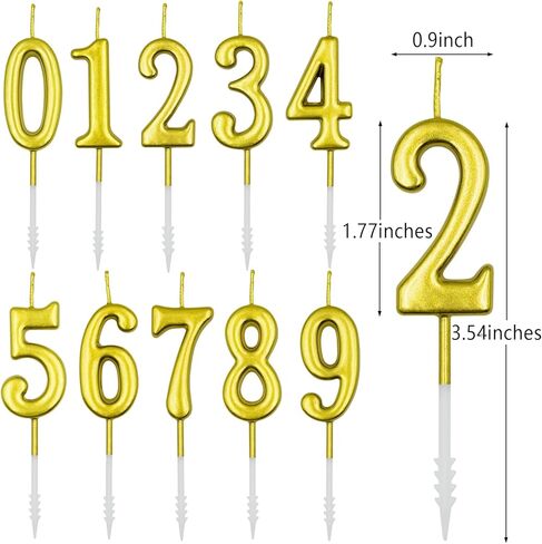 28th & 82nd Birthday Candles, Gold Number 28 82 Candle for Cake, Happy Birthday Cake Topper Decoration for Birthday Anniversary Celebration Party Supplies in Kuwait
