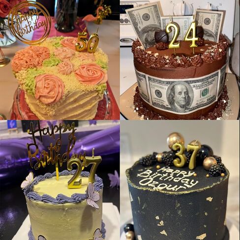 28th & 82nd Birthday Candles, Gold Number 28 82 Candle for Cake, Happy Birthday Cake Topper Decoration for Birthday Anniversary Celebration Party Supplies in Kuwait
