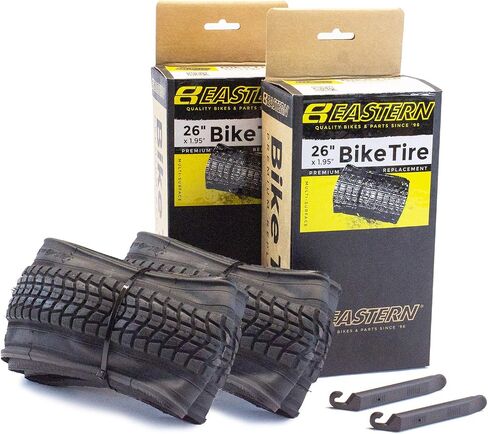 إطارات Eastern Bikes Premium مقاس 26 × 1.95 بوصة مزودة بالأدوات. يناسب الدراجات ذات حافة أو عجلات مقاس 26 × 1.75 أو 26 × 2.125. in Kuwait
