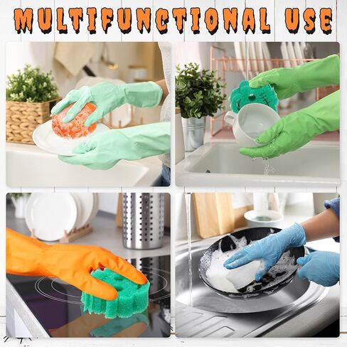 Baderke 3 Pcs Halloween Cleaning Sponges Cute Kitchen Scrub Sponges Ghost Pumpkin Sponge Temperature Sensitive Non Scratch Household Cleaning Sponges Scrubber for Dish Pots and Pans Dishwashing in Saudi Arabia