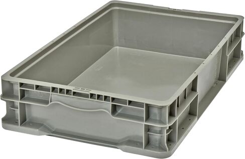 FSE Quantum RSO2415-5 Stacker Straight Wall Container, Outside: 15"W x 23-7/8"L x 5"H, up to 175 lbs. Stack Capacity, Gray in Saudi Arabia