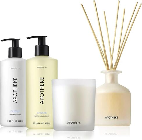 Apotheke Charcoal Bundle with Scented Candles, Oil Reed Diffuser, Body Lotion & Body Bar Soap in Saudi Arabia