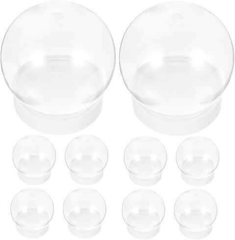 Alipis 10Pcs DIY Snow Globe, 3.6 Inch Plastic Clear Water Globe Christmas DIY Crafts Supplies Xmas Tabletop Decorations Miniature Landscape Making Props (270ML) in Saudi Arabia