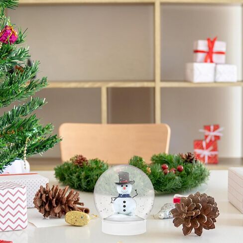 Alipis 10Pcs DIY Snow Globe, 3.6 Inch Plastic Clear Water Globe Christmas DIY Crafts Supplies Xmas Tabletop Decorations Miniature Landscape Making Props (270ML) in Saudi Arabia