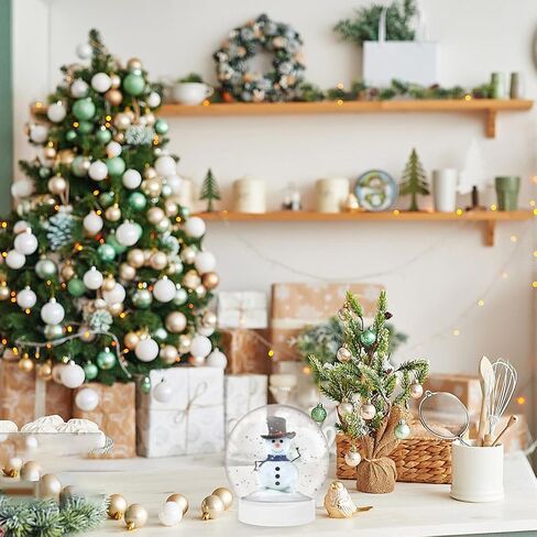 Alipis 10Pcs DIY Snow Globe, 3.6 Inch Plastic Clear Water Globe Christmas DIY Crafts Supplies Xmas Tabletop Decorations Miniature Landscape Making Props (270ML) in Saudi Arabia