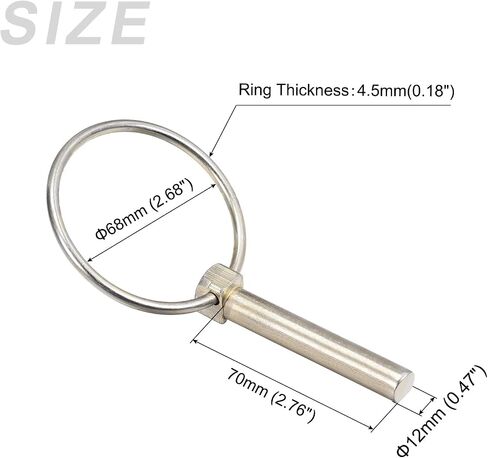 METALLIXITY Linch Pin with Ring (12mmx70mm) 2Pcs, Carbon Steel Linch Pins Lock Clips Fastener Pin - for House Construction, Tractors, Trailers, Trucks, Mowers, Trolley in Saudi Arabia
