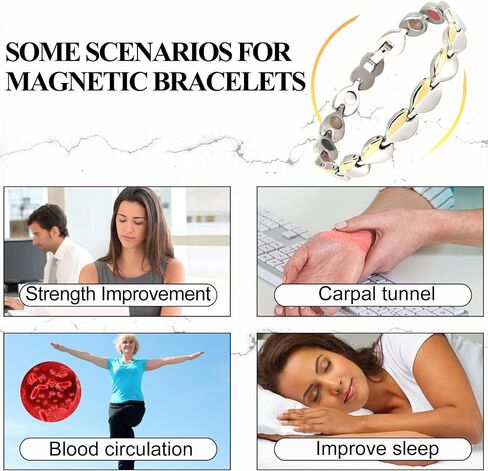 KYOSI Magnetic Bracelets for Women Stainless Steel Magnet Bracelet Special Jewelry with Sizing Tool 7.28 inches Silver Gold in Saudi Arabia