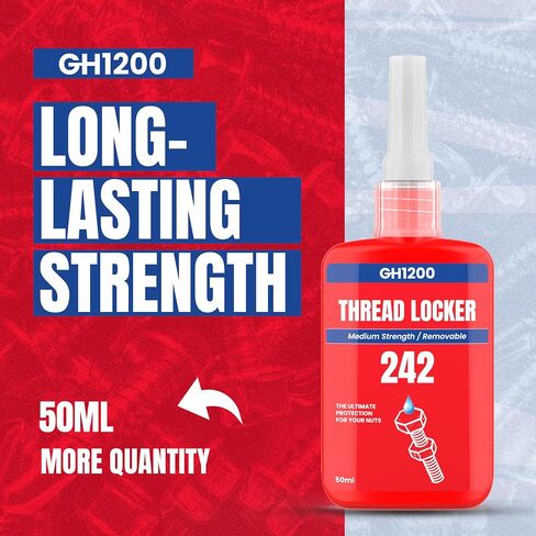 2 Pack Thread Lock. 271 and 242 Medium and Strong Strength Locktight for Nuts, Bolts, Fasteners and Metals. Lock Tight Thread Locker with Stable and Consistent Performance (6gx2) in Kuwait