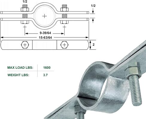 DMST-H06 Riser Clamp عمودي الأنابيب المعلقة للنحاس، الحديد، CPVC، PEX 6 بوصة. الصلب المجلفن in Saudi Arabia