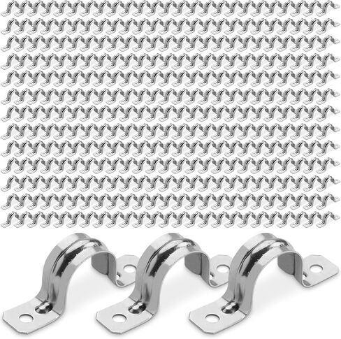 حزام أنبوب OhLectric بفتحتين 3/4 بوصة - ضلع مقوى لمزيد من القوة - مشبك حزام أنابيب فولاذي مطلي بالزنك لقناة EMT - تركيب سهل التركيب - عبوة من 10 قطع؛ OL-72853 -500 قطعة in Kuwait