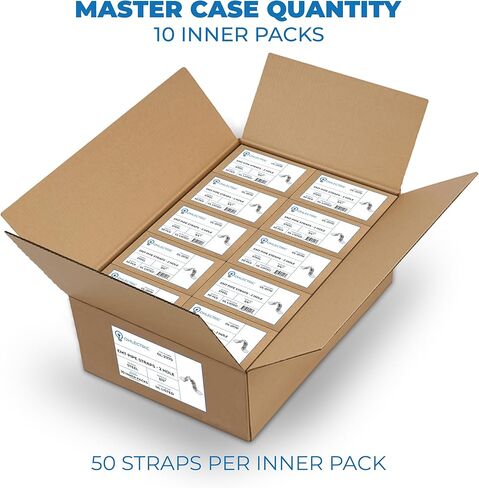 حزام أنبوب OhLectric بفتحتين 3/4 بوصة - ضلع مقوى لمزيد من القوة - مشبك حزام أنابيب فولاذي مطلي بالزنك لقناة EMT - تركيب سهل التركيب - عبوة من 10 قطع؛ OL-72853 -500 قطعة in Kuwait