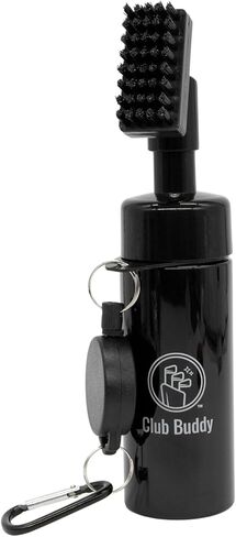 Golf Club Water Brush - Easy Golf Club Cleaning - Heavy Duty Nylon Bristles Head - Retractable Golf Bag Attachment - Anti-Leak Technology - 5 oz Reservoir Bottle - 7.8 inches in Saudi Arabia