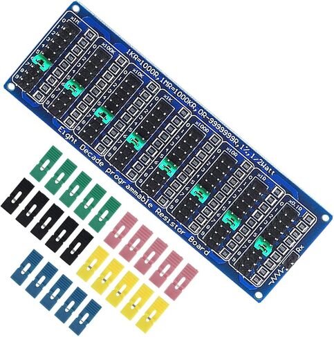 0.1R - 9999999R Programmable Resistor Board Eight Decade Adjustable Slide Resistor Board 1R 1% 1/2 Watt with 25PCS Jumper Cap in Saudi Arabia