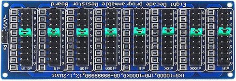 0.1R - 9999999R Programmable Resistor Board Eight Decade Adjustable Slide Resistor Board 1R 1% 1/2 Watt with 25PCS Jumper Cap in Saudi Arabia