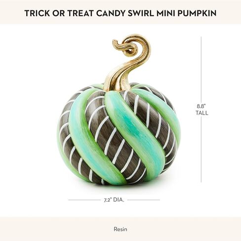 MACKENZIE-CHILDS Trick or Treat Candy Swirl Pumpkin, Resin Pumpkin Decor, Halloween Home Decor, Mini in Saudi Arabia